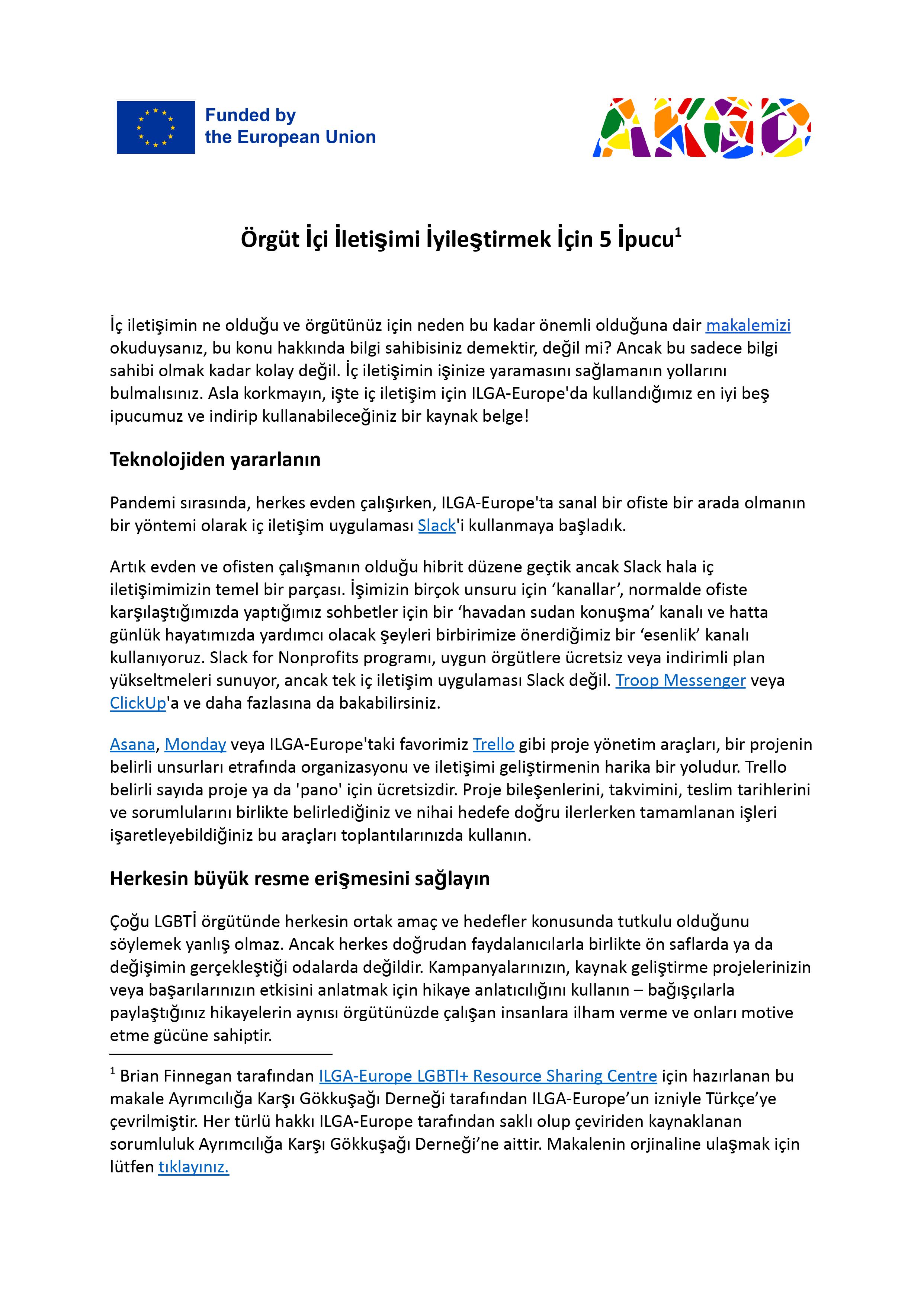 Örgüt İçi İletişimi İyileştirmek İçin 5 İpucu - Ayrımcılığa Karşı Gökkuşağı Derneği